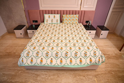 BLOCK BIRD HANDLOOK DOUBLE LARGE BEDSHEETS