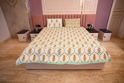 BLOCK BIRD HANDLOOK DOUBLE LARGE BEDSHEETS