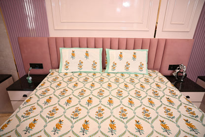 BLOCK BIRD HANDLOOK DOUBLE LARGE BEDSHEETS