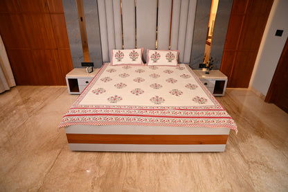 BLOCK BIRD HANDLOOK DOUBLE LARGE BEDSHEETS