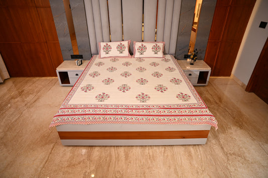 BLOCK BIRD HANDLOOK DOUBLE LARGE BEDSHEETS