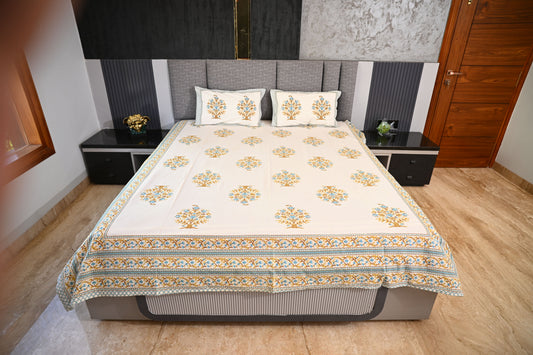 BLOCK BIRD HANDLOOK DOUBLE LARGE BEDSHEETS