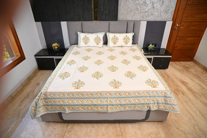 BLOCK BIRD HANDLOOK DOUBLE LARGE BEDSHEETS