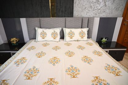 BLOCK BIRD HANDLOOK DOUBLE LARGE BEDSHEETS