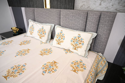BLOCK BIRD HANDLOOK DOUBLE LARGE BEDSHEETS
