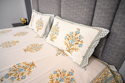 BLOCK BIRD HANDLOOK DOUBLE LARGE BEDSHEETS