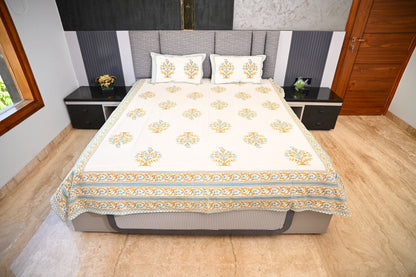 BLOCK BIRD HANDLOOK DOUBLE LARGE BEDSHEETS