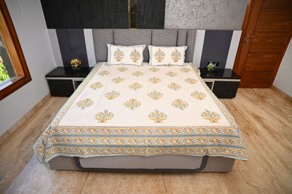 BLOCK BIRD HANDLOOK DOUBLE LARGE BEDSHEETS