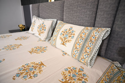 BLOCK BIRD HANDLOOK DOUBLE LARGE BEDSHEETS