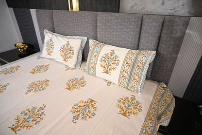 BLOCK BIRD HANDLOOK DOUBLE LARGE BEDSHEETS