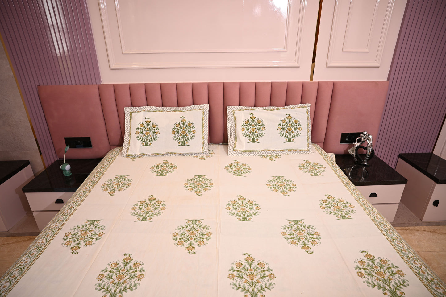 BLOCK BIRD HANDLOOK DOUBLE LARGE BEDSHEETS