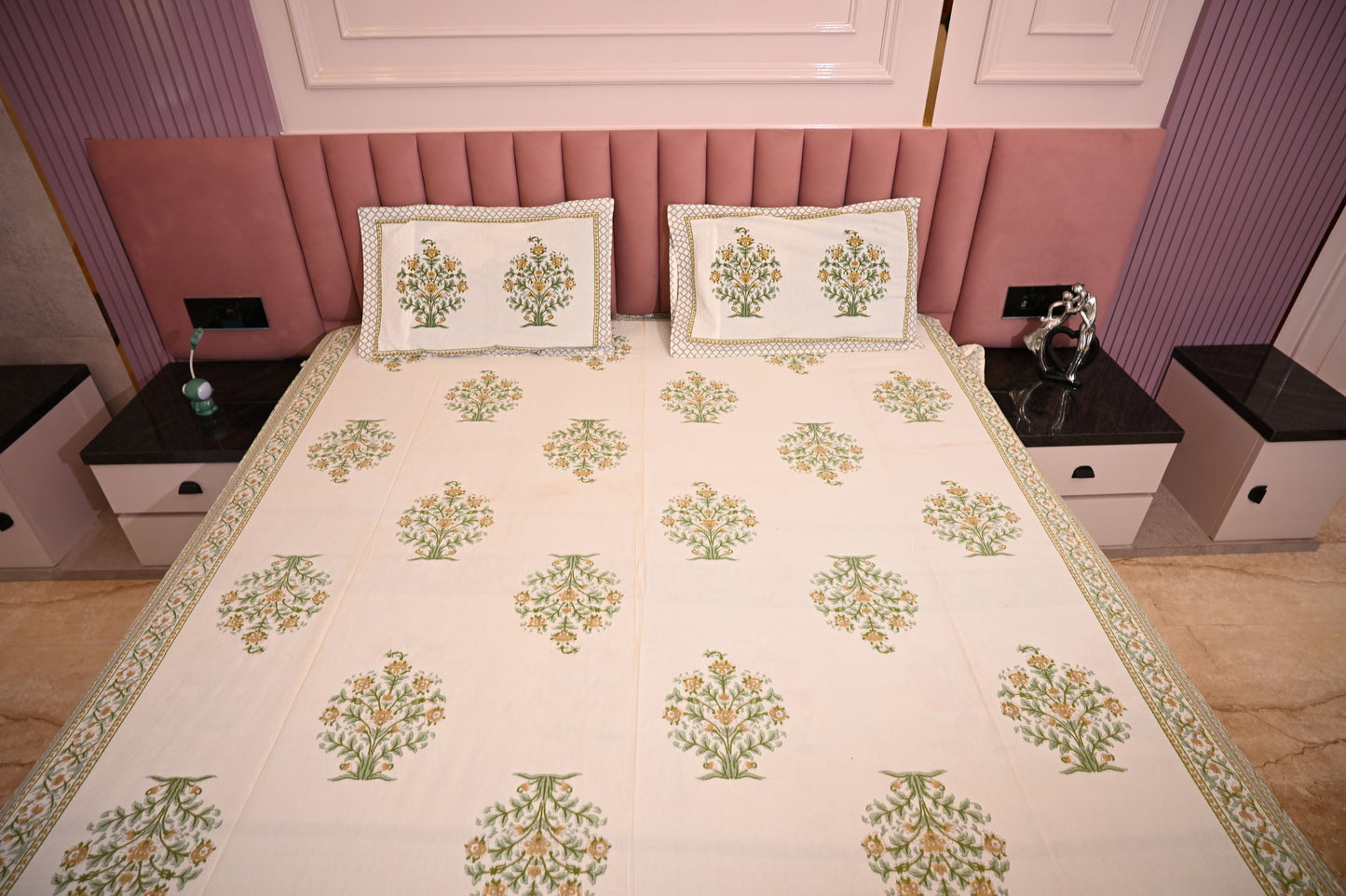BLOCK BIRD HANDLOOK DOUBLE LARGE BEDSHEETS