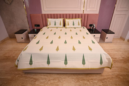BLOCK BIRD HANDLOOK DOUBLE LARGE BEDSHEETS