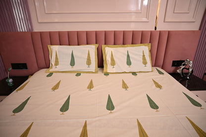BLOCK BIRD HANDLOOK DOUBLE LARGE BEDSHEETS