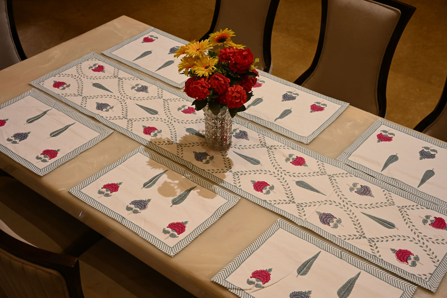 Hand Block Runner+Mat Set