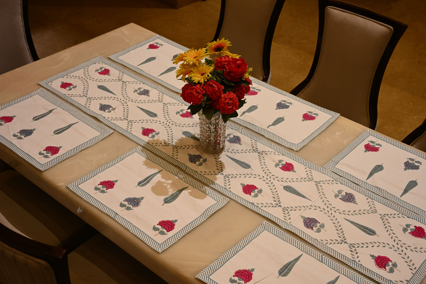 Hand Block Runner+Mat Set