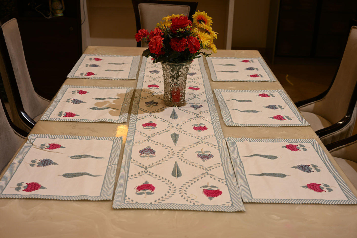 Hand Block Runner+Mat Set