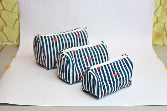 quilted multipurpose pouch (set of 3)