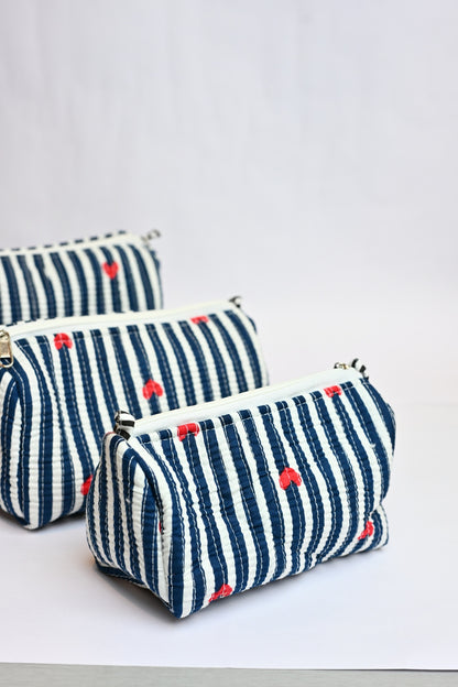 quilted multipurpose pouch (set of 3)