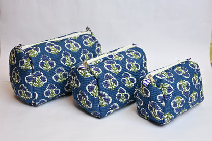 quilted multipurpose pouch (set of 3)