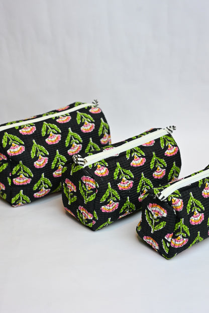 quilted multipurpose pouch (set of 3)