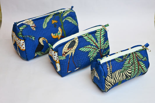 quilted multipurpose pouch (set of 3)