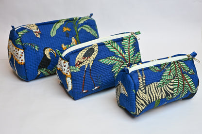 quilted multipurpose pouch (set of 3)