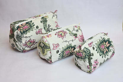 quilted multipurpose pouch (set of 3)