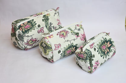 quilted multipurpose pouch (set of 3)