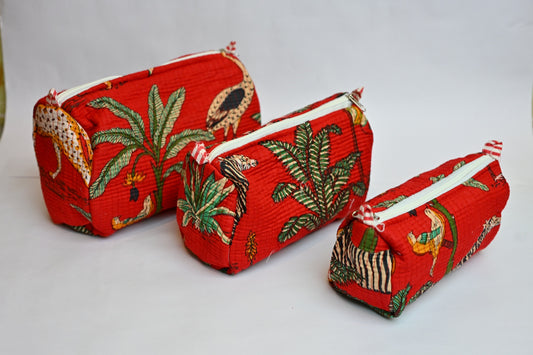 quilted multipurpose pouch (set of 3)