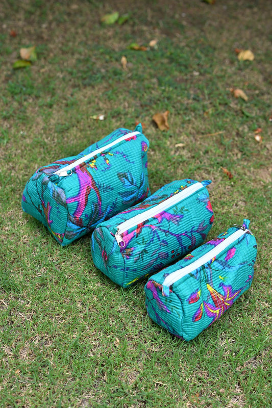 quilted multipurpose storage pouch (set of 3)