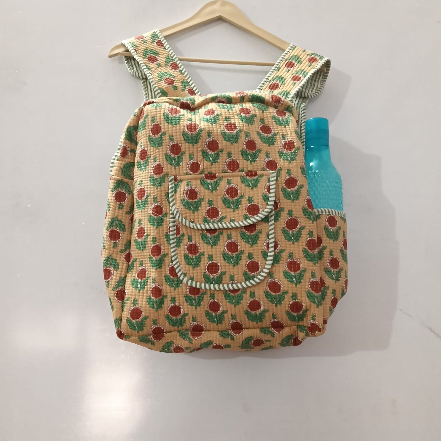 Handcrafted Printed Quilted Backpack