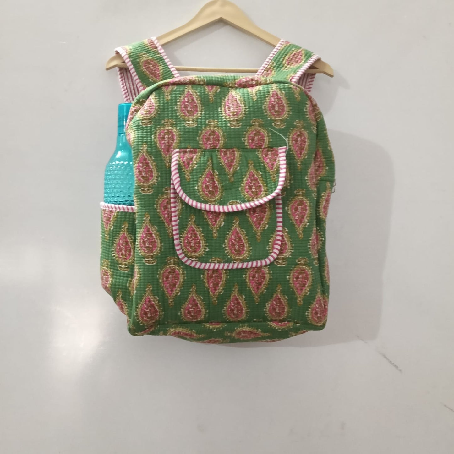 Handcrafted Printed Quilted Backpack