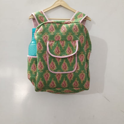 Handcrafted Printed Quilted Backpack