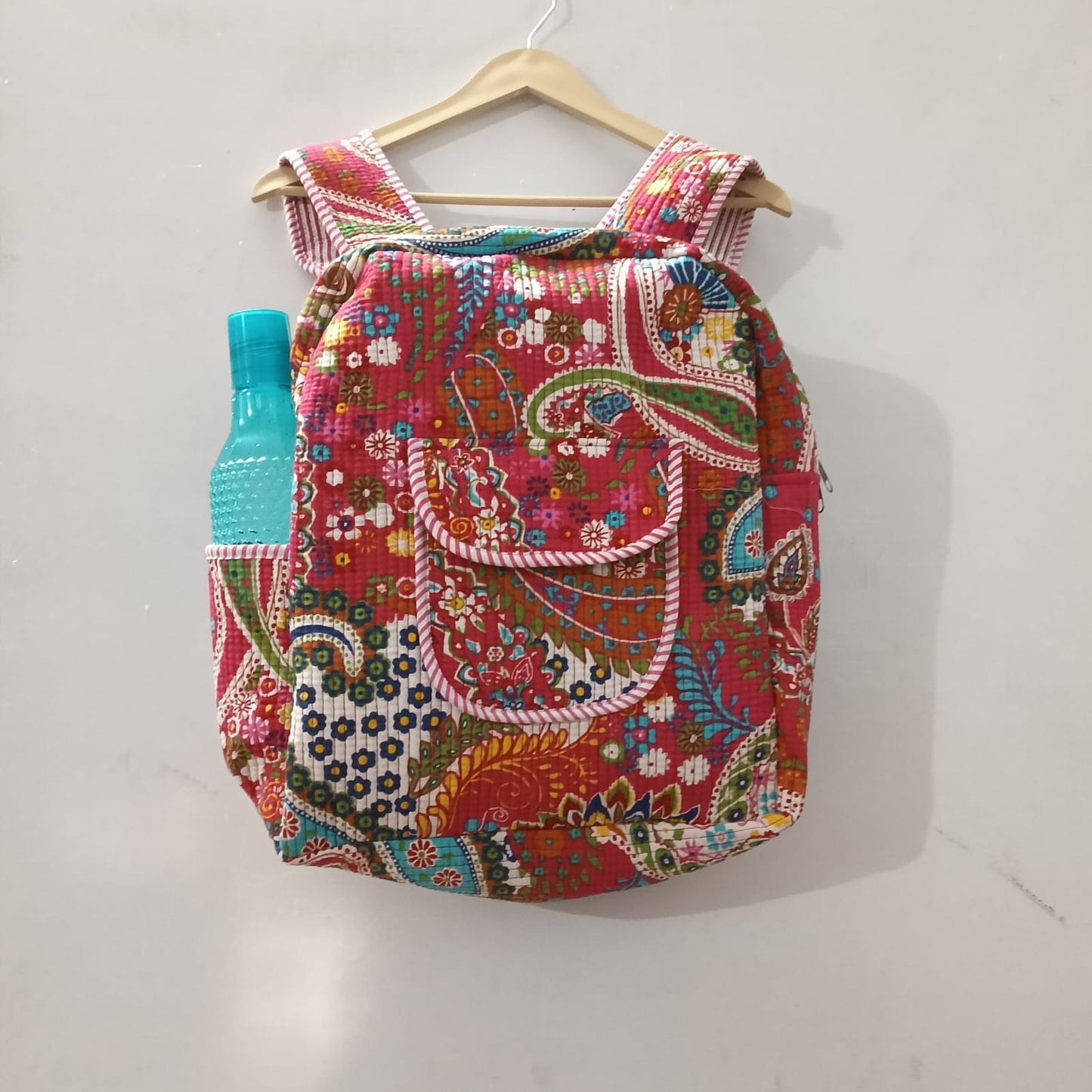 Handcrafted Printed Quilted Backpack