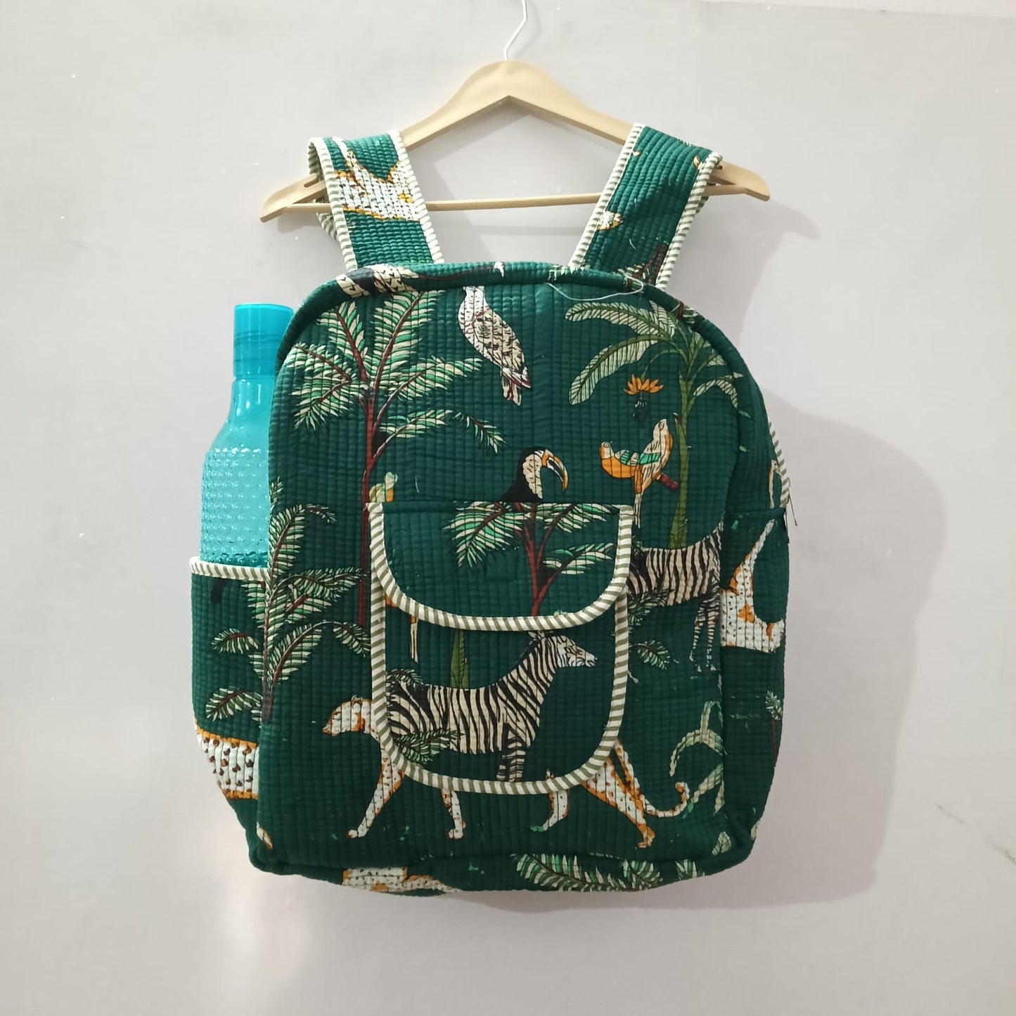 Handcrafted Printed Quilted Backpack