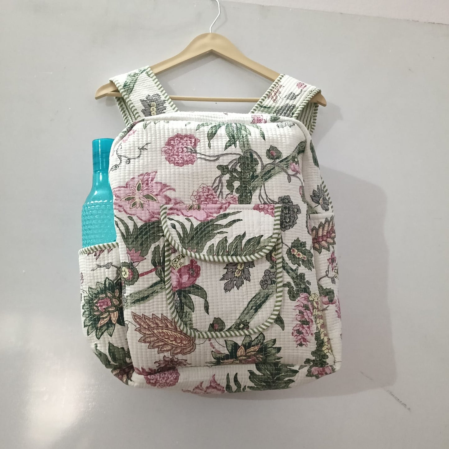 Handcrafted Printed Quilted Backpack