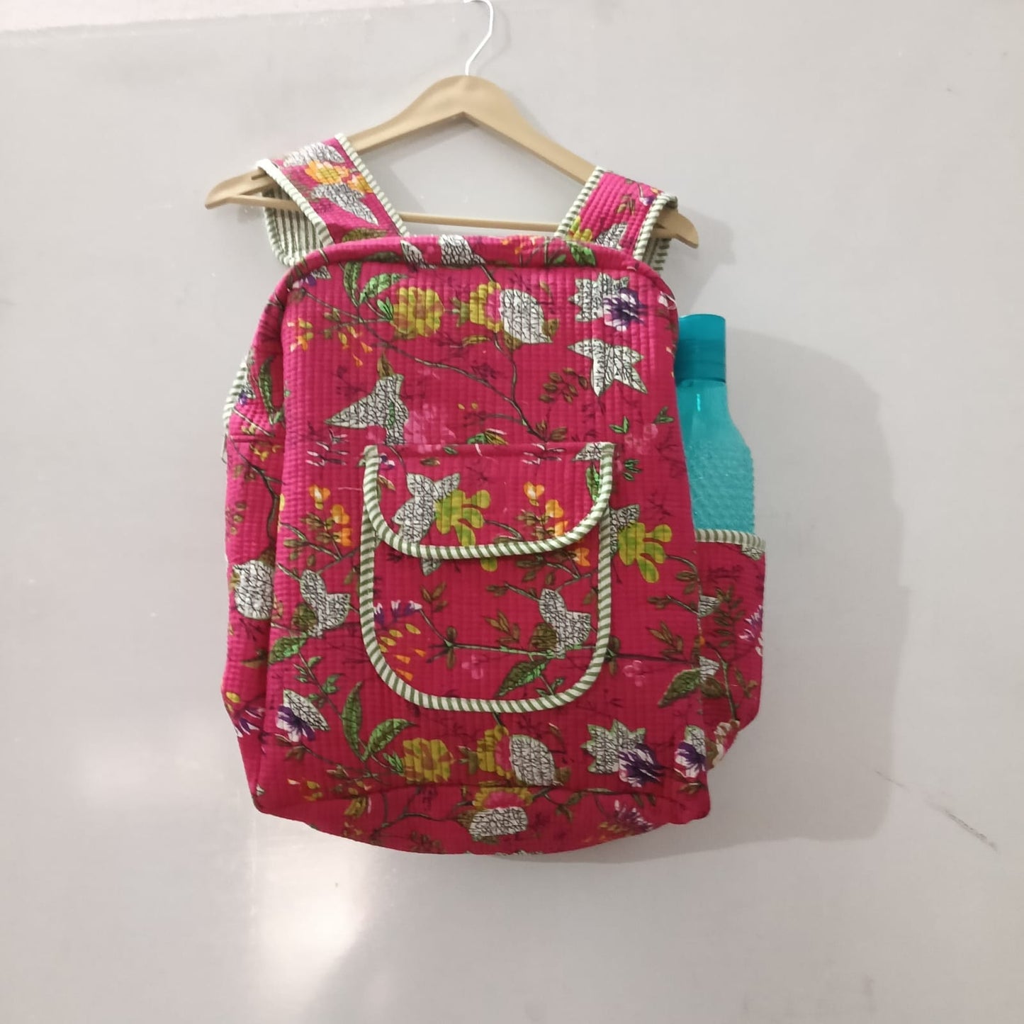 Handcrafted Printed Quilted Backpack