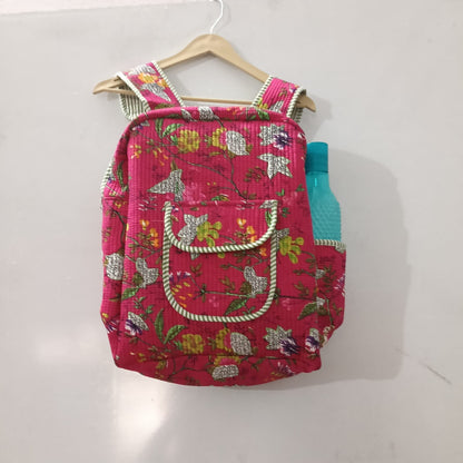 Handcrafted Printed Quilted Backpack