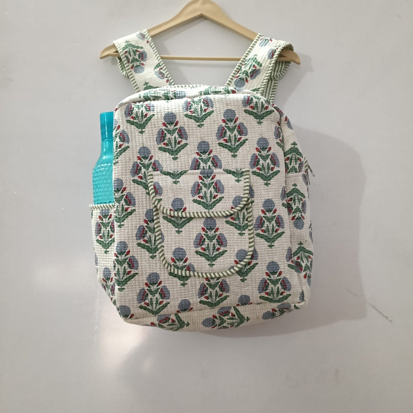 Handcrafted Printed Quilted Backpack